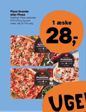 SuperBrugsen Pizza grande eller pinsa tilbud