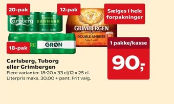 Dagli'Brugsen Carlsberg, tuborg eller grimbergen tilbud