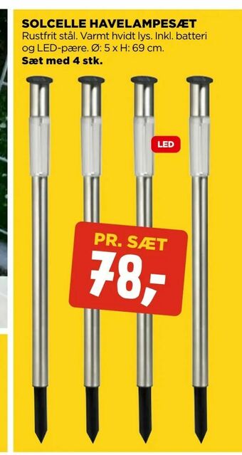 jem & fix Solcelle havelampesæt tilbud