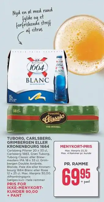 MENY Tuborg, Kronenbourg, Grimbergen el. Carlsberg tilbud