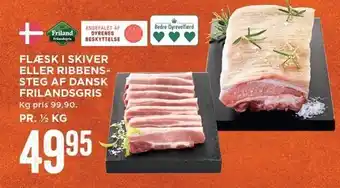 Flæsk i skiver el. ribbenssteg