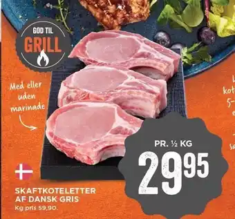 Skaftkoteletter af gris