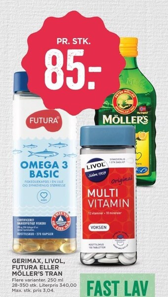 MENY Gerimax, Livol, Futura eller Möllers tran tilbud
