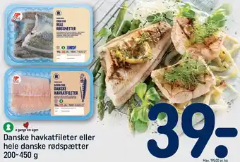 REMA 1000 Danske havkatfileter el. hele danske rødspætter tilbud