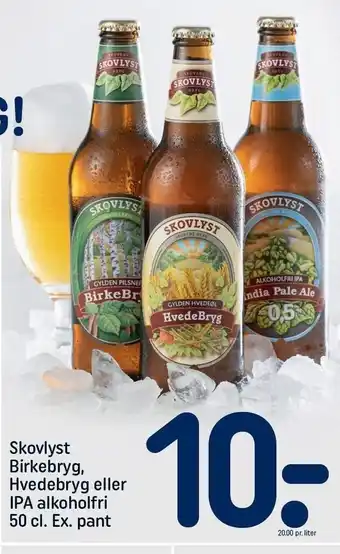 REMA 1000 Skovlyst Birkebryg, Hvedebryg el. IPA alkoholfri tilbud