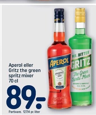 Aperol el. Gritz the green spritz mixer