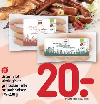 REMA 1000 Gram Slot øko grillpølser el. brunchpølser tilbud