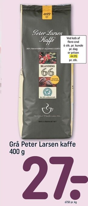 REMA 1000 Grå Peter Larsen kaffe tilbud
