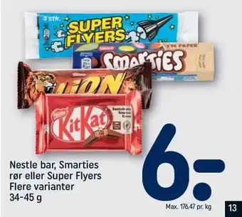 REMA 1000 Nestle bar, Smarties rør el. Super Flyers tilbud