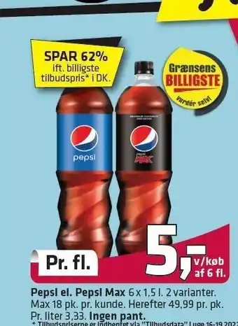 Fleggaard Pepsi el. Pepsi max tilbud