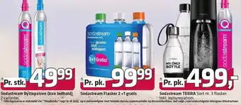 Fleggaard Sodastream byttepatron, Sodastream flasker el. Sodastream TERRA m. 3 flasker tilbud