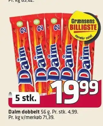 Fleggaard Daim dobbelt 5 stk. tilbud