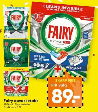 Bilka Fairy opvasketabs tilbud