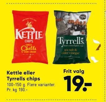 Bilka Kettle eller Tyrrells chips tilbud