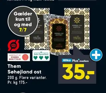 Bilka Them Søhøjland ost tilbud