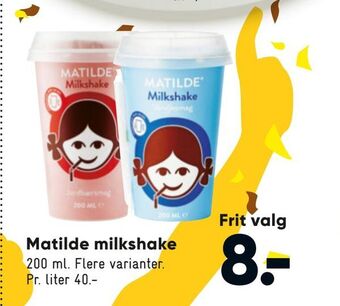 Bilka Matilde milkshake tilbud