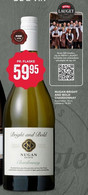 MENY Nugan bright and bold chardonnay tilbud