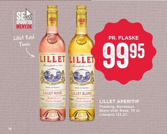 MENY Lillet aperitif tilbud
