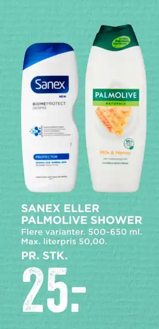 MENY Sanex eller palmolive shower tilbud