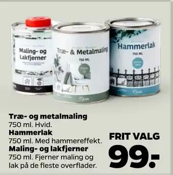 Træ- og metalmaling Hammerlak Maling- og lakfjerner