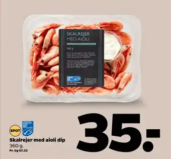 Skalrejer med aioli dip