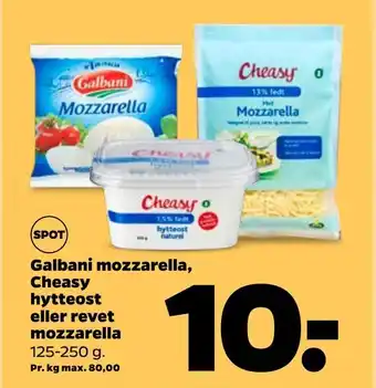 Netto Galbani mozzarella, Cheasy hytteost eller revet mozzarella tilbud