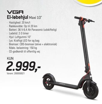 Thansen El-løbehjul Maxi 10" tilbud