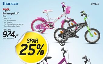 Thansen Børnecykel 14" tilbud