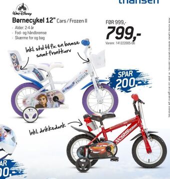 Thansen Børnecykel 12" tilbud