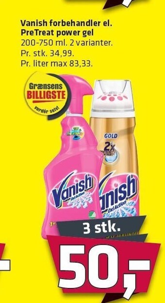 Fleggaard Vanish forbehandler el. pretreat power gel tilbud