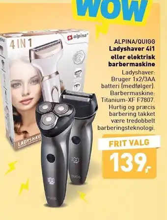 ALDI Ladyshaver 4i1 el. elektrisk barbermaskine tilbud