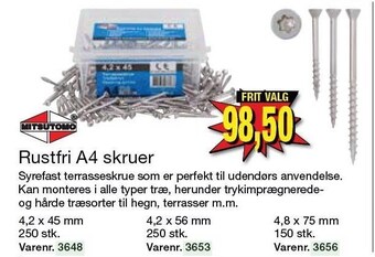 Harald Nyborg Rustfri A4 skruer tilbud