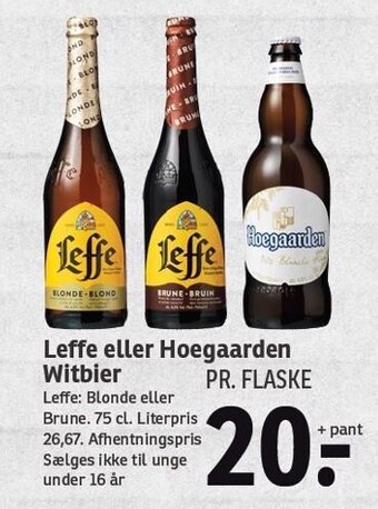 SPAR Leffe el. Hoegaarden Witbier tilbud