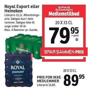 SPAR Royal export el. Heineken tilbud