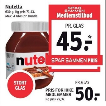 SPAR Nutella tilbud