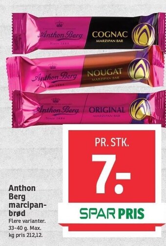 SPAR Anthon Berg marcipanbrød tilbud