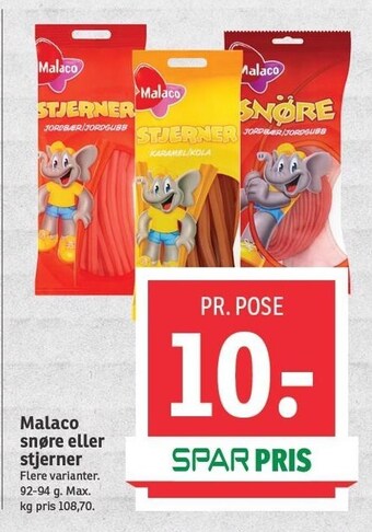 SPAR Malaco snøre el. stjerner tilbud
