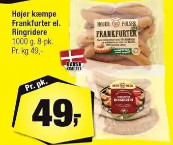 Calle Højer kæmpe frankfurter el. ringridere tilbud