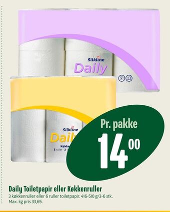 Min Købmand Daily Toiletpapir eller Køkkenruller tilbud