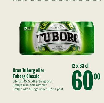Min Købmand Grøn Tuborg eller Tuborg Classic tilbud