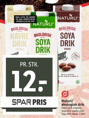 SPAR Naturli' økologisk drik tilbud