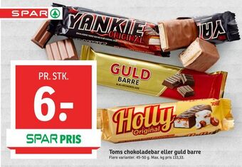 SPAR Toms chokoladebar eller guld barre tilbud