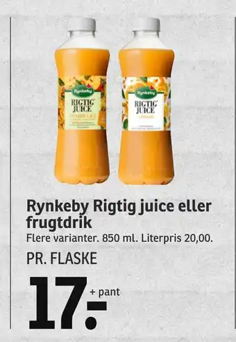 SPAR Rynkeby Rigtig juice eller frugtdrik tilbud