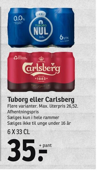 SPAR Tuborg eller Carlsberg tilbud