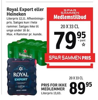 SPAR Royal Export eller Heineken tilbud