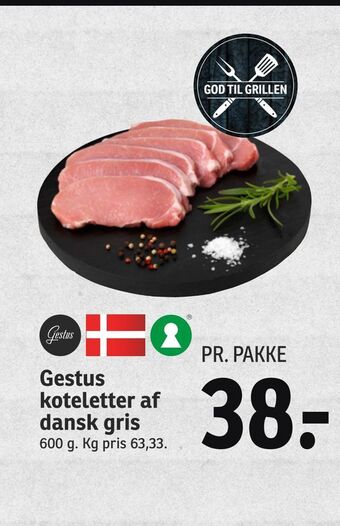 Gestus koteletter af dansk gris