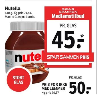 SPAR Nutella tilbud