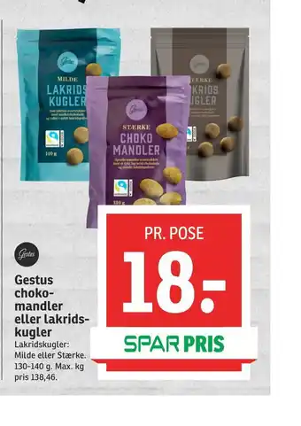 Gestus choko- mandler eller lakrids kugler