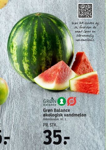 SPAR Grøn Balance økologisk vandmelon tilbud