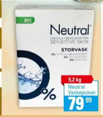 Neutral vaskepulver